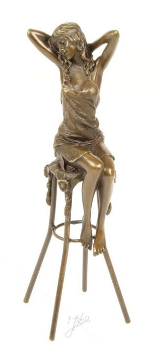 Art Deco Bronze Josephine Signed Statue Figure Bronze Figurine Hot Cast