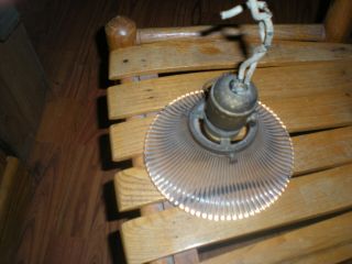 Antique Hanging Light Fixture With Clear Glass Shade