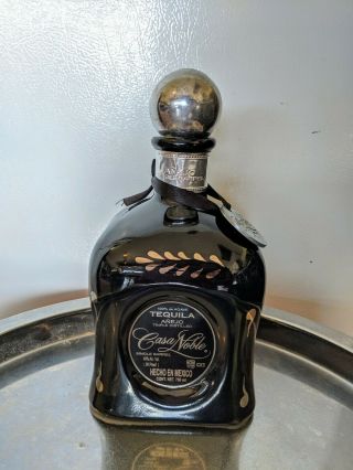 Casa Noble Anejo Tequila Empty 750 Ml Bottle Black& Silver Signed Numbered