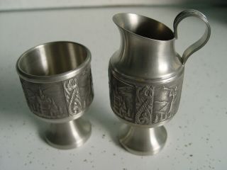 Pewter Cream And Sugar Norway)