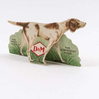 Circa 1900 D & M Sporting Goods Die - Cut Standing Dog Advertising Card