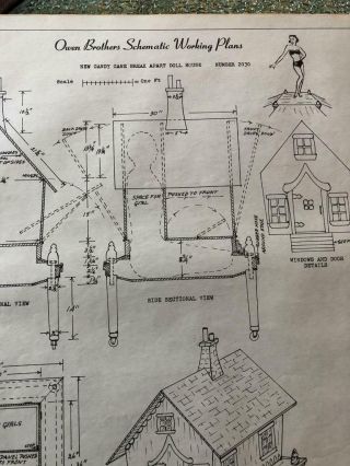 Candy Cane Doll House - Owen Brothers Blueprints & Schematic Plans • Vintage