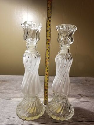 Avon Opalique Candlestick,  Frosted Glass