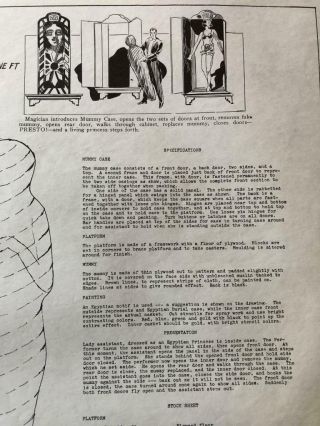 Sarcophagus Mummy Case - Owen Brothers Blueprints & Schematic Plans • Vintage