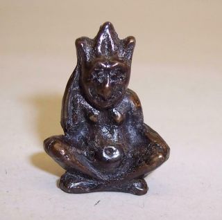 Tiny Vintage Solid Bronze Miniature Devil/lucky Pixie/imp/sprite Figure Brass