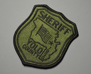 Yolo County California Sheriff Swat Team Subdued Velcro Type Patch,  Ca Ht