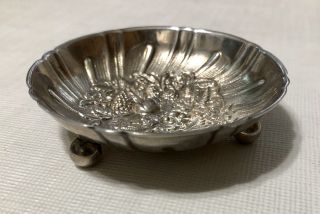 Miniature Sterling Silver Repousse Ball Footed Serving Bowl S Kirk & Son 43
