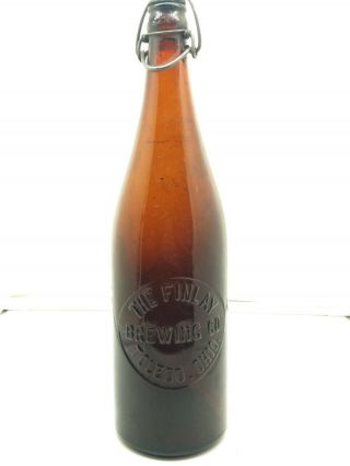 Finlay Brewing Co.  Toledo Ohio Quart Blob Top Beer With Stopper