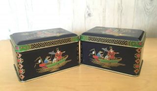 Vintage Daher Tin Boxes Candy Tea Caddy Made In England