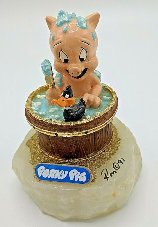 Ron Lee Porky Pig In Bath Tub