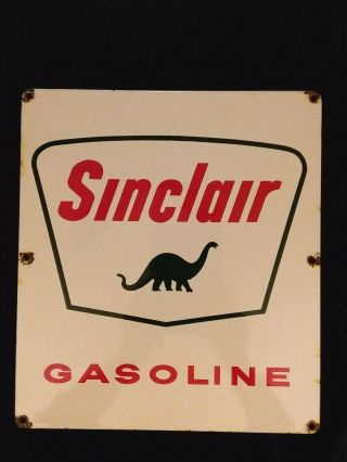 Vintage Sinclair Gasoline / Motor Oil Porcelain Gas Pump Sign