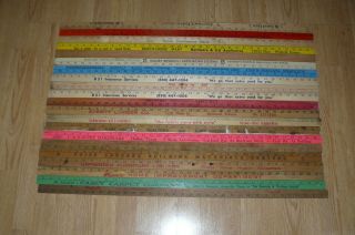 20 Vintage Yardsticks Wood Wooden Advertising Sign Color Craft 36 " Colors