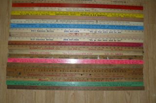 20 Vintage Yardsticks Wood Wooden Advertising Sign Color Craft 36 