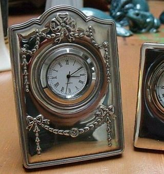 Small Solid Silver Framed Clock - R Carr ' s of Sheffield 2.  5 