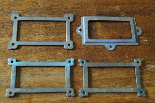 Mismatch Set Of 4 Vintage Brass Door Plates - Name Plates - Labels