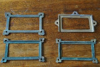 Mismatch Set of 4 Vintage Brass Door Plates - Name Plates - Labels 2
