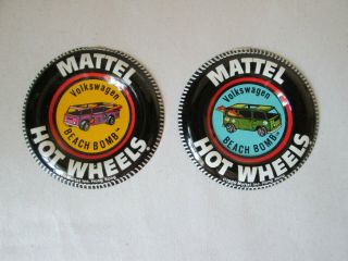 Mattel Hot Wheels Redline Pink/green Volkswagen Beach Bomb Button/badges 1969 Hk