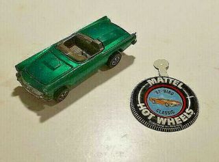 1969 Mattel Hot Wheels Classic 57 T - Bird (red Line) Usa Green W/collector 