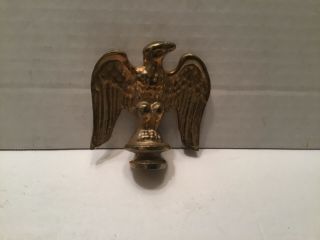Vintage Solid Brass Spread Wing American Eagle Finial Lamp/ Flag Topper