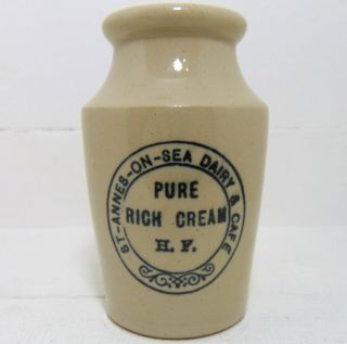 Pure Rich Cream Pot From St Annes On Sea Dairy & Cafe C1900 