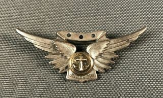 Ww2 Us Navy Combat Air Crew Wings Amico Sterling Pb 908q