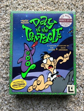 Vintage Pc Big Box Maniac Mansion: Day Of The Tentacle (cd Rom 1993)