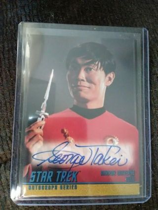 George Takei As Sulu Star Trek Tos 40th Anniversary Autograph Card Auto A135