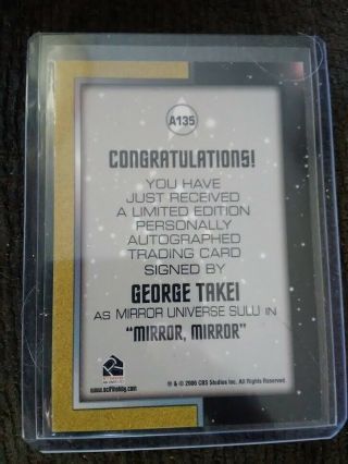 George Takei as Sulu STAR TREK TOS 40th Anniversary Autograph Card Auto A135 2