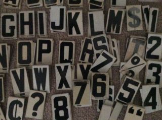 OVER 275 VINTAGE UNITYPE 2 1/2 TIN HANGING LETTERS NUMBERS FOR SIGNS BILLBOARD 2