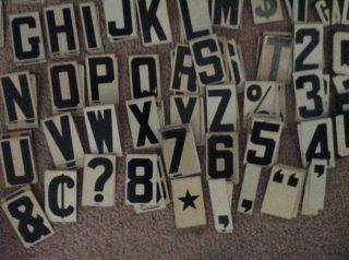 OVER 275 VINTAGE UNITYPE 2 1/2 TIN HANGING LETTERS NUMBERS FOR SIGNS BILLBOARD 3