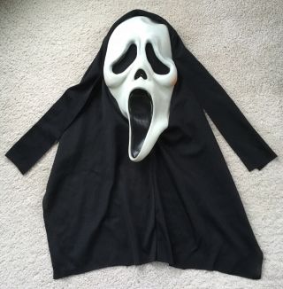 Vintage Scream Ghostface Mask Fun World Div On Chin Glows In Dark