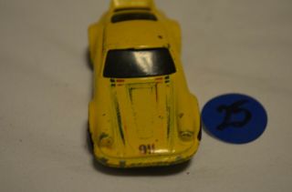 Vintage 1974 Hot Wheels Redline Porsche Carrera P - 911 Yellow Door Lines 2