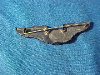 Orig WWII US Army AIR FORCE STERLING Silver PILOTS WINGS PIN 3 