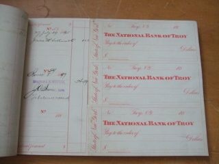 National Bank Of Troy - C.  1897 - Check Book / Bank Book