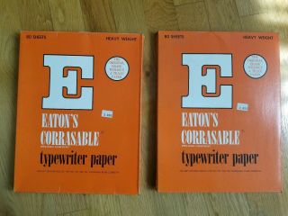 Eatons Corrasable Typewriter Paper Box 80 Sheet Heavy Weight,  30x = 110