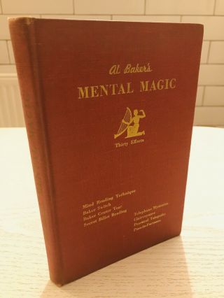 Al Baker’s Mental Magic By Al Baker Mentalism Conjuring Book Rare 1st Edition