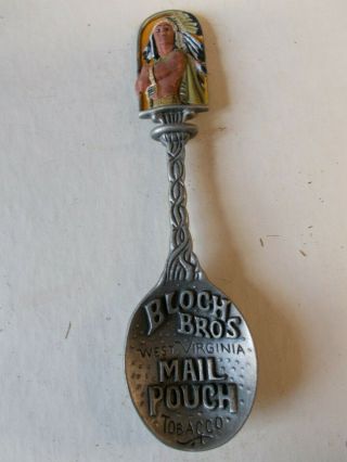Bloch Bros Mail Pouch Chewing Tobacco Pewter Advertising Spoon 91fm