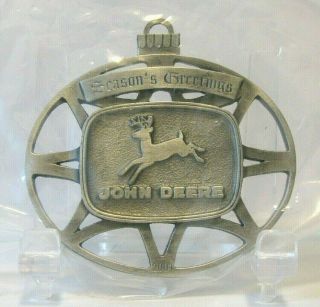 John Deere 1956 4 Legged Leaping Deer Logo 2001 Pewter Christmas Ornament Jd Le
