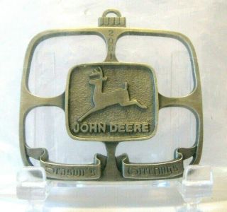John Deere 1968 - 2000 Leaping Deer Logo 2001 Pewter Christmas Ornament Jd Ltd Ed