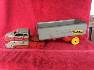 Vintage Wyandotte Toys Gmc Shark - Nose Cab Construction Co.  Side Dump Tt Truck