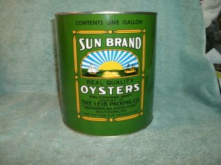 Sun Brand Oyster Can 1 Gollon Baltimore,  Maryland