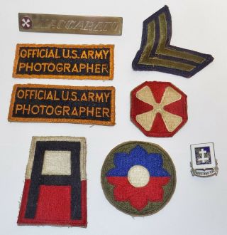 Rare Wwii Us Army Id Pin Badge Photographer Patch Patches & Badge Medal