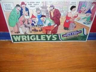 Wrigley’s Juicy Fruit Gum Embossed Metal Advertising Sign Wrigley Vg Cond.