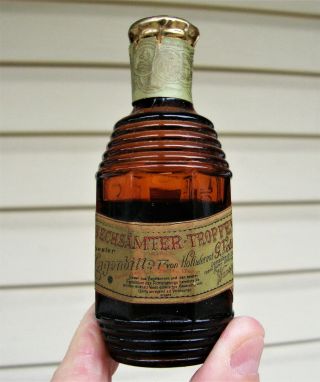 & Labeled Miniature German Barrel Bitters Bottle Very Cool Example