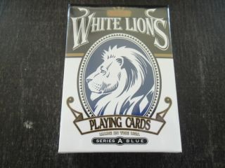 David Blaine White Lions Series A Blue Playing Cards - In Cellophane