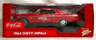 Coca - Cola 1964 Chevy Impala 1:18 Die - Cast Metal Car By Johnny Lightning