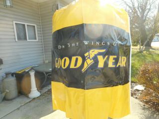 Vintage NOS goodyear TIRE Gas Station Advertising TIRE STACK COVER TOP SIGN 3