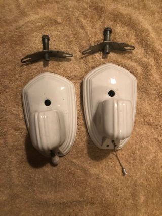 Vintage Antique 1940s/50s Porcelain Wall Hanging Mounting Light Fixtures