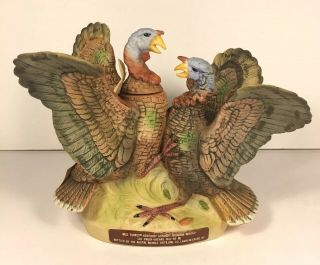 Austin Nichols Wild Turkey Fighting Miniature Decanter W/ Box Porcelain