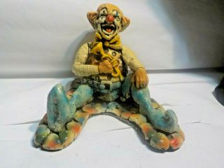 Vintage Collectible General Art Clown With Trumpet Figurine Statue Scary